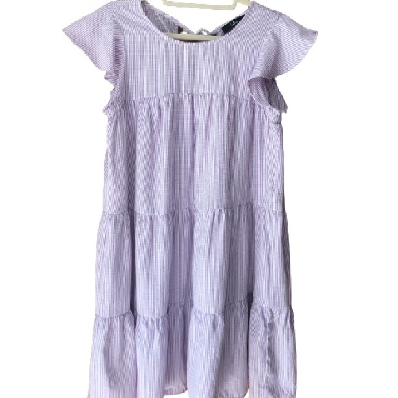 Lulu's Gingham Tiered Babydoll Dress Lavender Size M EUC - Picture 4 of 8